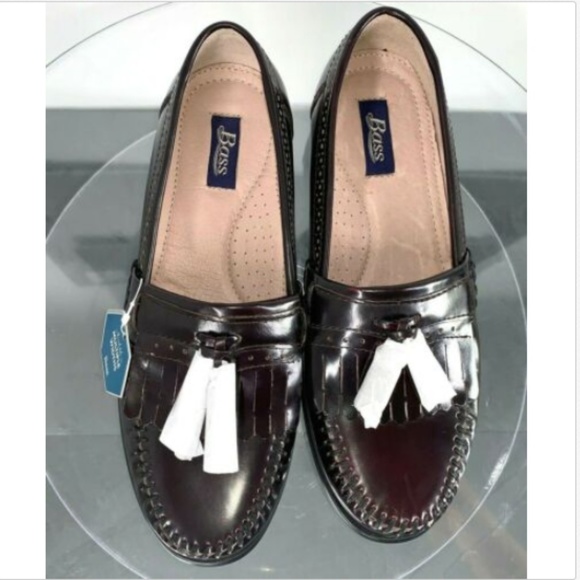 New Men\'s Bass Dark Burgundy Leather Shoes Sz 10w main image 5